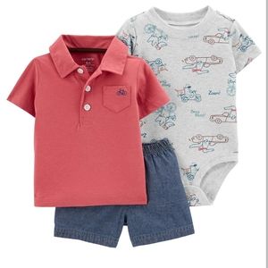 Carter's Baby Boy 3 Piece Polo Shorts Set 3 months